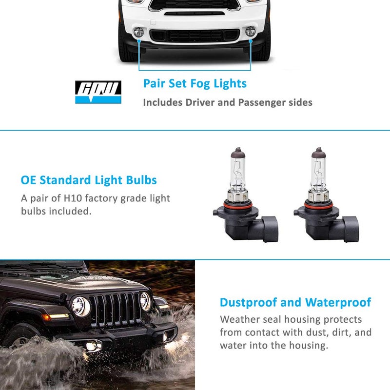 CPW Fog Lights Compatible with [2001 2002 2003 Ford F-150 Lightning] [2003-2005 Lincoln Aviator] [2004 Ford F-150 Heritage] Driving Fog Lights Pair - Image 3